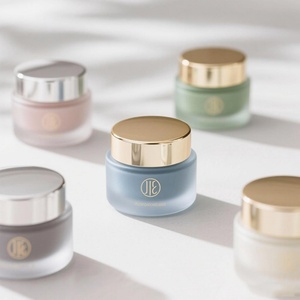 Pot en verre cosmétique vide personnalisé pour crème visage, yeux et corps, 30g, 50g, 100g, violet, bleu, rose - Product Image 5