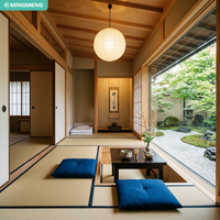 Meubles de restaurant japonais personnalisés, ensembles de tables et de chaises en bois pour les restaurants de sushis et les salons de thé haut de gamme