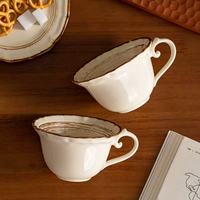 Tasse à café en céramique de style luxueux - Tasse à eau haut de gamme - Ensemble de tasses à café d'apparence élégante - Ensemble de mugs rétro