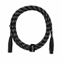 Câble de microphone XLR mâle-femelle OEM CH-R031 en tweed avec blindage spiralé, gaine en PVC et conducteur en cuivre sans oxygène