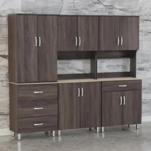 Armoires de cuisine en bois OEM avec quantité minimale de commande bas de conception rabattable pour appartements modernes - Product Image 1