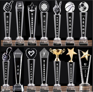 Honor of Crystal High Grade Cheap Custom Shape Blank Trophy Crystal Award Crystal Glass Awards Trophies