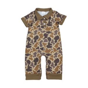 Mono Polo Informal de Algodón y Elastano con Estampado de Camuflaje para Bebés Niñas Recién Nacidas, con Cierre, 200-220 g/m² - Product Image 1