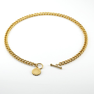 Zogxin Cuban Chain Necklace And Bracelet Set 18K Gold Plated Stainless Steel Hip Hop Jewelry For Men Women - Product Image 4