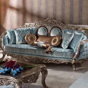 Wohnzimmer Sofa Hersteller europäischen Stil klassischen Stoff Großhändler Royal Luxus Couch Wohnzimmer Sofa Set