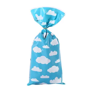 Wholesale Blue Printed Opp Flat Pocket Food Bags Small Plastic Open Bags Cross-border Bags