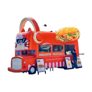 Latest AVIA Single Decker Bus Dining Cart Food Trailer <b>Drink</b> <b>Bar</b> Truck Aluminum Fiberglass Manufacturer Direct Sales Candy Rust - Product Image 1