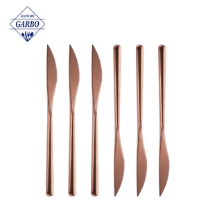Tenedor de cena de acero inoxidable de oro rosa cubiertos de pulido brillante vajilla para restaurante hogar - Product Image 3