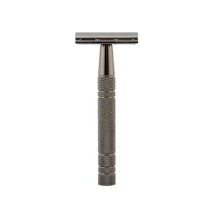 Lâminas de barbear metálicas de aço inoxidável, lâminas de barbear de borda dupla sustentável para segurança e barbear