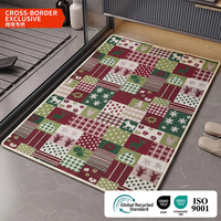Tapis de bain patchwork de Noël antidérapant, séchage rapide, absorbant, tapis de salle de bain pour les fêtes, logo personnalisé, vente en gros d'usine OEM