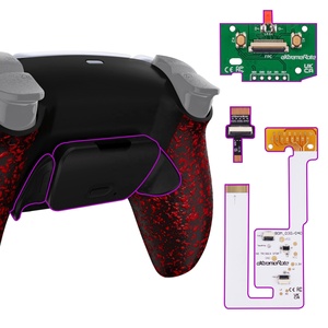 Rubberized Red RISE V3 Remappable Remapper <b>Paddles</b> Kit Mapping Burst Remap Buttons for PS5 - Product Image 1