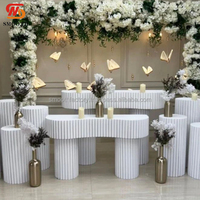 Support de présentation de gâteau de mariage en acrylique blanc personnalisé SMOOTH, mobilier de mariage pour événements, décoration