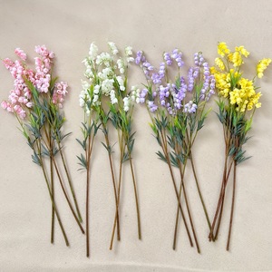 Fiori Artificiali di Delphinium a Stelo Lungo Multicolore per Arco Nuziale e Bouquet da Sposa - Product Image 4