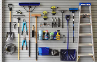 Panneau mural PVC 1000×500 mm pour garage – Slatwall intérieur/extérieur pour présentoirs & stockage, étagères murales fonctionn