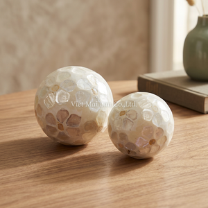 Boule de Pâques décorative en nacre naturelle et en bambou, cadeau de luxe fait main pour centre de table adulte, provenant du Vietnam - Product Image 3
