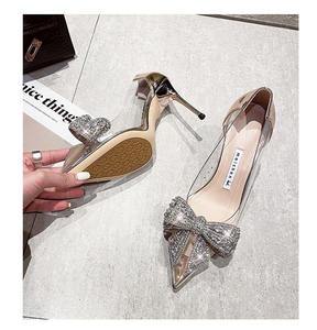 Vendita calda di lusso di buona qualità da <span class=keywords><strong>sposa</strong></span> donna Stiletto moda Sexy con fiocco decorazione con strass tacco alto <span class=keywords><strong>scarpe</strong></span> da donna - Product Image 5