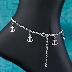 Fashion anchor pendants stainless steel jewelry anklets for women