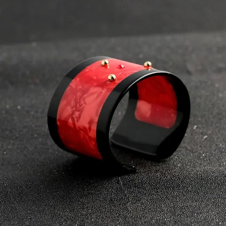 Pulseira de plástico com ajuste de abertura, bracelete vermelho e preto, de silicone, estilo punk, 2020 original
