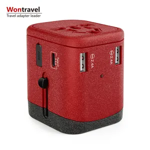 Wontravel evrensel seyahat adaptörü USB soket UK ADB AB AUS fiş adaptörü tip C hızlı şarj