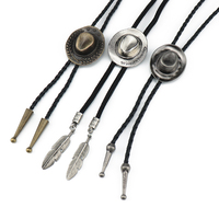 Cravate Bolo en Alliage de Cuivre et Cuir pour Homme, Accessoire de Cowboy Style Western Vintage avec Logo Personnalisé