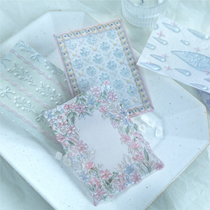 Paquete de 10 Hojas de Papel Decorativo con Relieve de la Serie Ruli Garden, Estilo Vintage Europeo, para Manualidades y Decoraciones de Collage - Product Image 4