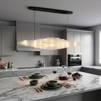 Luminaire suspendu linéaire en pierre d'albâtre, design moderne et personnalisé pour salle à manger d'hôtel, îlot de cuisine, lustre en marbre Shark