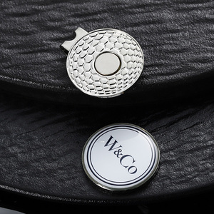 Marqueur de balle de golf magnétique argenté avec clip pour chapeau, en alliage de zinc métallique, personnalisable avec logo de marque commerciale, clips magnétiques pour marqueurs de balle de golf pour chapeau - Product Image 5