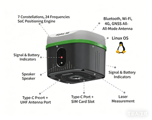 เครื่องวัดระยะด้วยเลเซอร์ RTK Alpha 30 เลเซอร์ GPS ระบบนำทางแบบอินเนอร์เชียลความแม่นยำสูง พร้อมระบบ Visual CAD สำหรับงานวางผัง งานก่อสร้าง และงานสำรวจ Alpha 30 Ph - Product Image 1