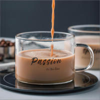 Grande tasse en verre de 500 ml avec poignée - Utilisation à la maison et au bureau Idéale comme tasse à eau, tasse à thé, tasse à dessert et tasse à petit-déjeuner à l'avoine