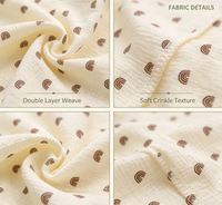 Tissu Crêpe Pastoral Double Gaze 100% Coton Standard Tissé 40S/40S 108*84 120GSM Double Couche