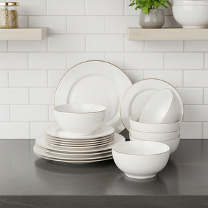 <span class=keywords><strong>Set</strong></span> di 18 <span class=keywords><strong>Piatti</strong></span> e Ciotole in Porcellana Bone China di Lusso, Servizio di Stoviglie in Ceramica per <span class=keywords><strong>6</strong></span> <span class=keywords><strong>Persone</strong></span> - Product Image 1