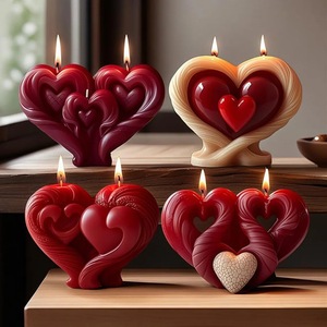 Heart Shaped Silicone Mold For Resin Craft DIY Ornament Making Plaster Molding Tool Transparent White Color - Product Image 2