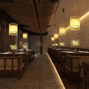 Nouvelle suspension de style chinois pour salle à manger, chambre privée d'hôtel, stand, avec projecteur inférieur - Product Image 3