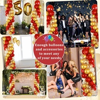 2 jeux de supports de colonnes de ballons avec 100 ballons Hauteur de 6.5 pieds Support de tour de ballons pour décorations de fête d'anniversaire de mariage