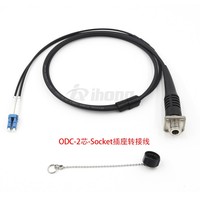 FTTA Outdoor Patch ODC-2 ke LC Fiber Patch Cord Kabel Sirkular Tahan Air Rakitan Soket Steker Konektor Kabel Fiber