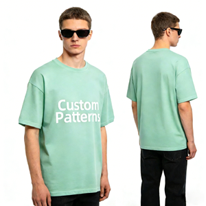Camiseta de Hombre Talla Grande 100% Algodón Ecológico con Hombros Caídos y Logotipo Personalizado Serigrafiado para Hombre - Product Image 4
