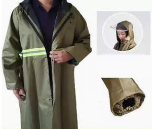 Extra Thick Classic Oxford Cloth Long <strong>Raincoat</strong> for Construction Workers <strong>Plus</strong> <strong>Size</strong> Big Tall Waterproof Rainwear for Heavy Storm - Product Image 2