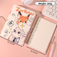 Carnet magnétique à couverture souple Zootopia A6 pour les élèves du primaire et du collège, cadeau de grande valeur esthétique