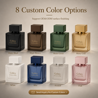 Flacon de parfum vide de luxe carré givré personnalisé avec atomiseur 30ml 100ml, flacon vide pour huile de parfum 50ml avec boîte