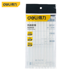Bâtons de colle thermofusible Deli 11x200mm EVA, lot de 10, blanc transparent - Product Image 1