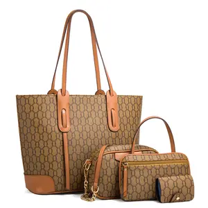 Großhandel benutzer definierte Logo Luxus Frauen Handtaschen Leder Einkaufstasche Set Damen 6 Taschen in 1 Set Handtaschen für Frauen