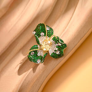 Broche Floral de Esmeralda de Lujo, Joyería <span class=keywords><strong>Colombiana</strong></span> de Alta Gama TIANSHE, Accesorios de Plata Pura S925, Regalos para el Día de Acción de Gracias - Product Image 1