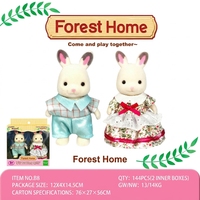 Peluche animale floquée virale TikTok : Figurine de lapin mignonne et rustique pour habiller, thème Forêt, jouet de jeu de rôle pour enfants et cadeau