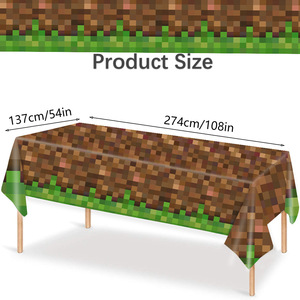 Tùy chỉnh hiện đại pixel cỏ vuông dùng một lần <span class=keywords><strong>PE</strong></span> Khăn trải bàn khảm thế giới của tôi theo chủ đề bảng Bìa nhà khách sạn bên ngoài trời trang trí - Product Image 4