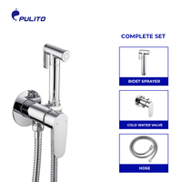 Kit de douche WC mural robuste en laiton avec douchette shattaf à poignée unique pour l'hygiène personnelle à domicile
