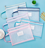 Bolsa Organizadora de Documentos A4 de Nailon Transparente con Asa, Bolsillo, Doble Capa y Gran Capacidad