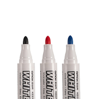 Stylos fins d'école et de bureau Marqueur de tableau blanc effaçable à sec à faible odeur en couleurs noir rouge bleu