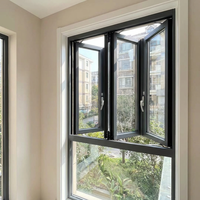 Fenêtre minimaliste antivol insonorisée horizontale en alliage d'aluminium avec verre trempé, isolation thermique, étanche et coupe-vent