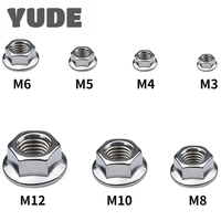Écrous à bride hexagonale personnalisés YUDE M3-M12 en acier inoxydable 304, à denture dentelée, verrouillage automatique, DIN6923