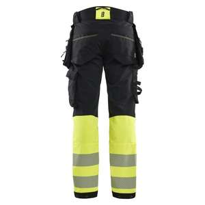 BLAKLADER - 112516489933C46 Hi-Vis <b>trousers</b> 4-way <b>stretch</b> <b>Black</b>/Hi-vis yellow - EAN 7330509913284 HI-VIS WORKWEAR - Product Image 2